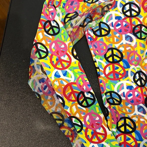 IBKUL Multicolor Peace Sign Long Sleeve Top - Picture 3 of 4